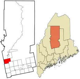 Location in Piscataquis County and the state of Maine.