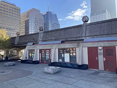 The Portsmouth Square Clubhouse on the west side of the bridge is dark and damp inside with no ventilation. As such, it sees little use. The redesign of the square would create a new, larger, more useable clubhouse in its place.
