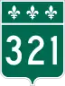 Route 321 marker