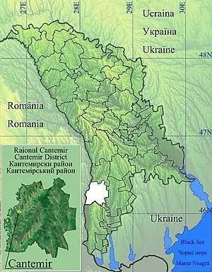 Toceni is located in Cantemir