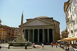 Piazza della Rotonda seen from the north, showing the Pantheon and fountain with obelisk.
