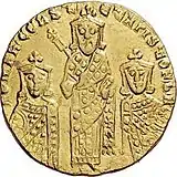 Romanos I with Constantine&nbsp;VII and Christopher, 921–931.