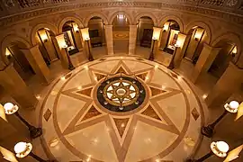 Rotunda floor showing 8-pointed star