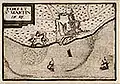 Map of Saint-Martin-de-Ré, with fortress and city, 17th century, before the enlarged fortifications of Vauban.