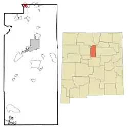Location of Santa Cruz, New Mexico