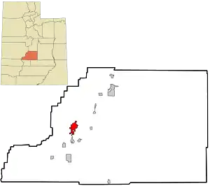 Location within Sevier County and the State of Utah.