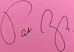 Suzuki's signature from an index card