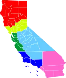 2013: Tim Draper's Six Californias proposal&nbsp;&nbsp;Jefferson&nbsp;&nbsp;North California&nbsp;&nbsp;Silicon Valley&nbsp;&nbsp;Central California&nbsp;&nbsp;West California&nbsp;&nbsp;South California