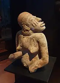Female figure; 13th-–15th century; terracotta covered with red ochre; height: 37.5&nbsp;cm (14.7 in.), width: 31&nbsp;cm (12.2 in.), depth: 24&nbsp;cm (9.4 in.); Musée du quai Branly (Paris)