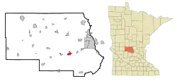 Location of Cold Springwithin Stearns County, Minnesota
