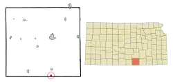 Location within Sumner County and Kansas