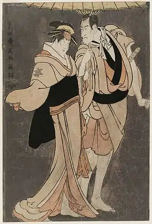 Ichikawa Komazō&nbsp;III as Kameya Chūbei and Nakayama Tomisaburō as Umegawa