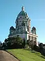 The Ashton Memorial on top of Williamson Park, about 150 ft (50 m) tall and completed in 1909