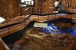 Remnants of the castle, as pictured in Museum Three Crowns