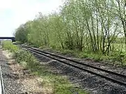 Tracks of the North Wales Coast line at former Sandycroft railway station