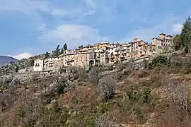A view of the village from the nearby valley