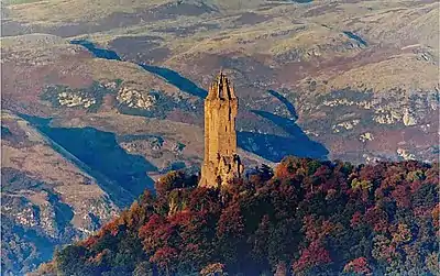 Image 4The Wallace Monument is a sandstone tower, built in the Victorian Gothic style. It stands on the summit of Abbey Craig, a volcanic crag above Cambuskenneth Abbey, from which Wallace was said to have watched the gathering of the army of English king Edward I, just before the Battle of Stirling Bridge.Photo credit: Ray Mann