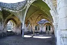 Image 17Remains of the undercroft of the lay brothers' refectory at Waverley Abbey, near Farnham, main town of the Borough of Waverley (from Portal:Surrey/Selected pictures)