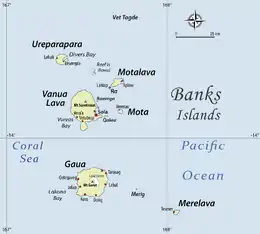 Location of Merig in Banks Islands