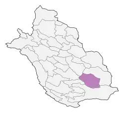Location of Zarrin Dasht County in&nbsp;Fars&nbsp;province